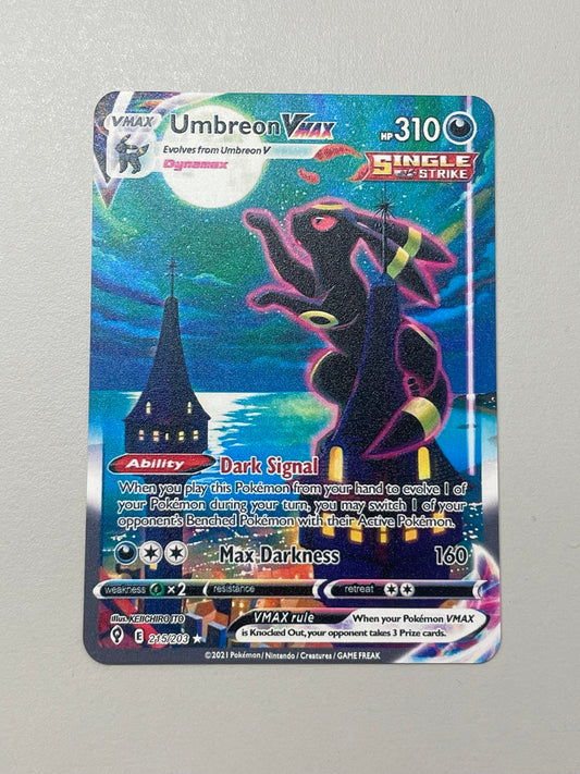 Umbreon VMAX 215/203 Evolving Skies Solid Gold Metal FanArt Card